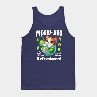 Meow-jito Kitty: "Purrfect Summer Refreshment" | Cute Cat Tank Top